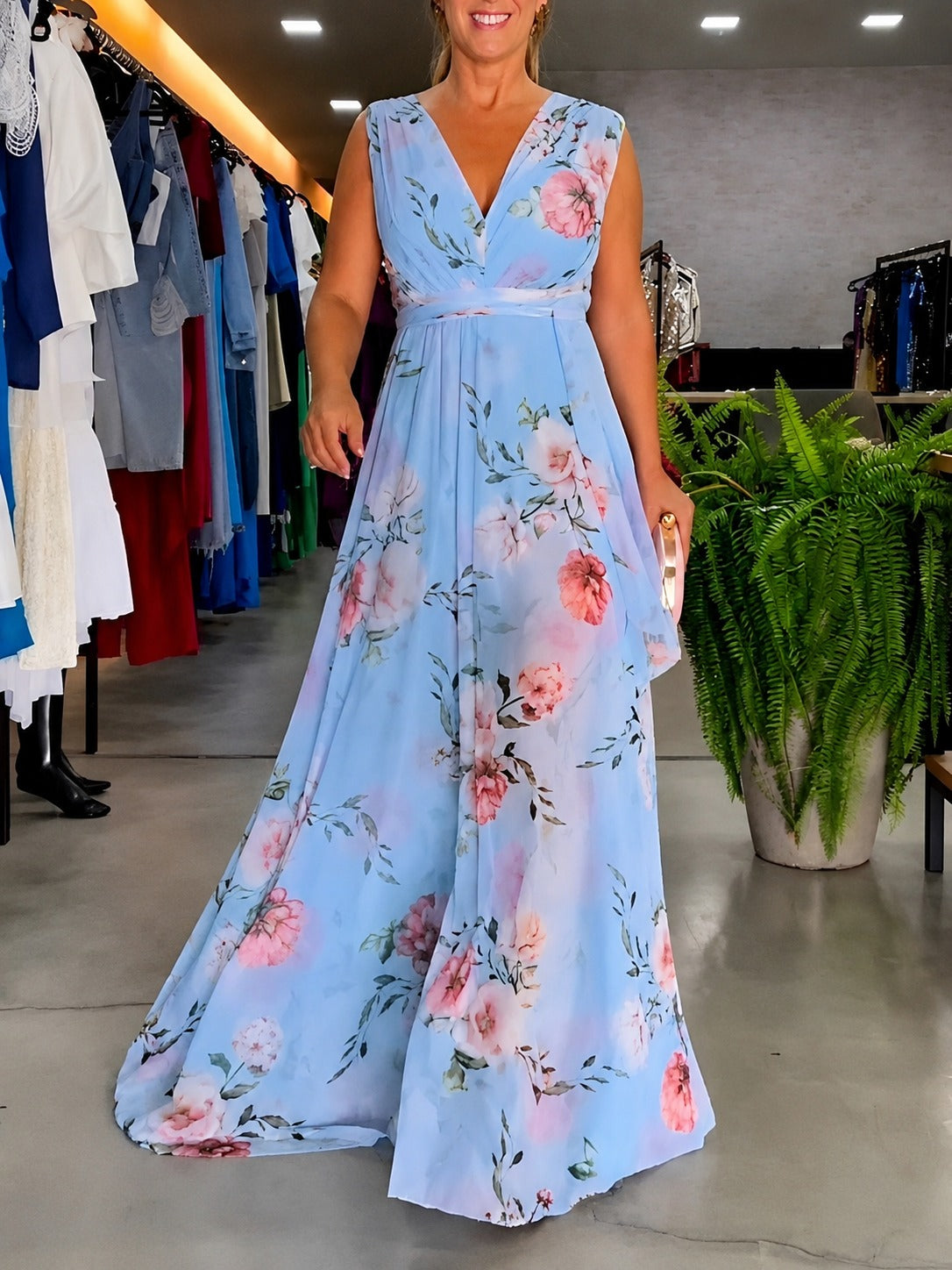 Hana - Leichtes ärmelloses Blumenkleid