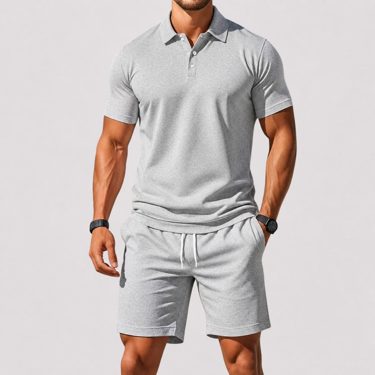 Herren Set – Bequemes Polo-Lounge-Set für Freizeit, Reisen & Sommer