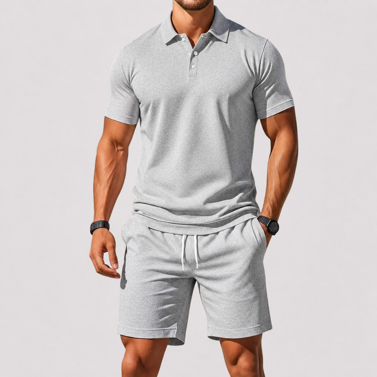 Herren Set – Bequemes Polo-Lounge-Set für Freizeit, Reisen & Sommer