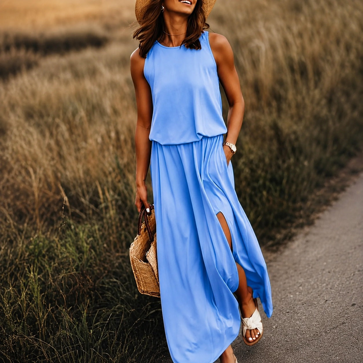 Edna - Ungezwungenes Boho-Maxikleid aus Modal