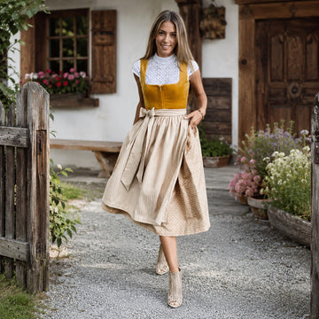 Jazmine - Traditionelles Oktoberfest-Kleid mit kurzen Ärmeln (Futter nicht enthalten)