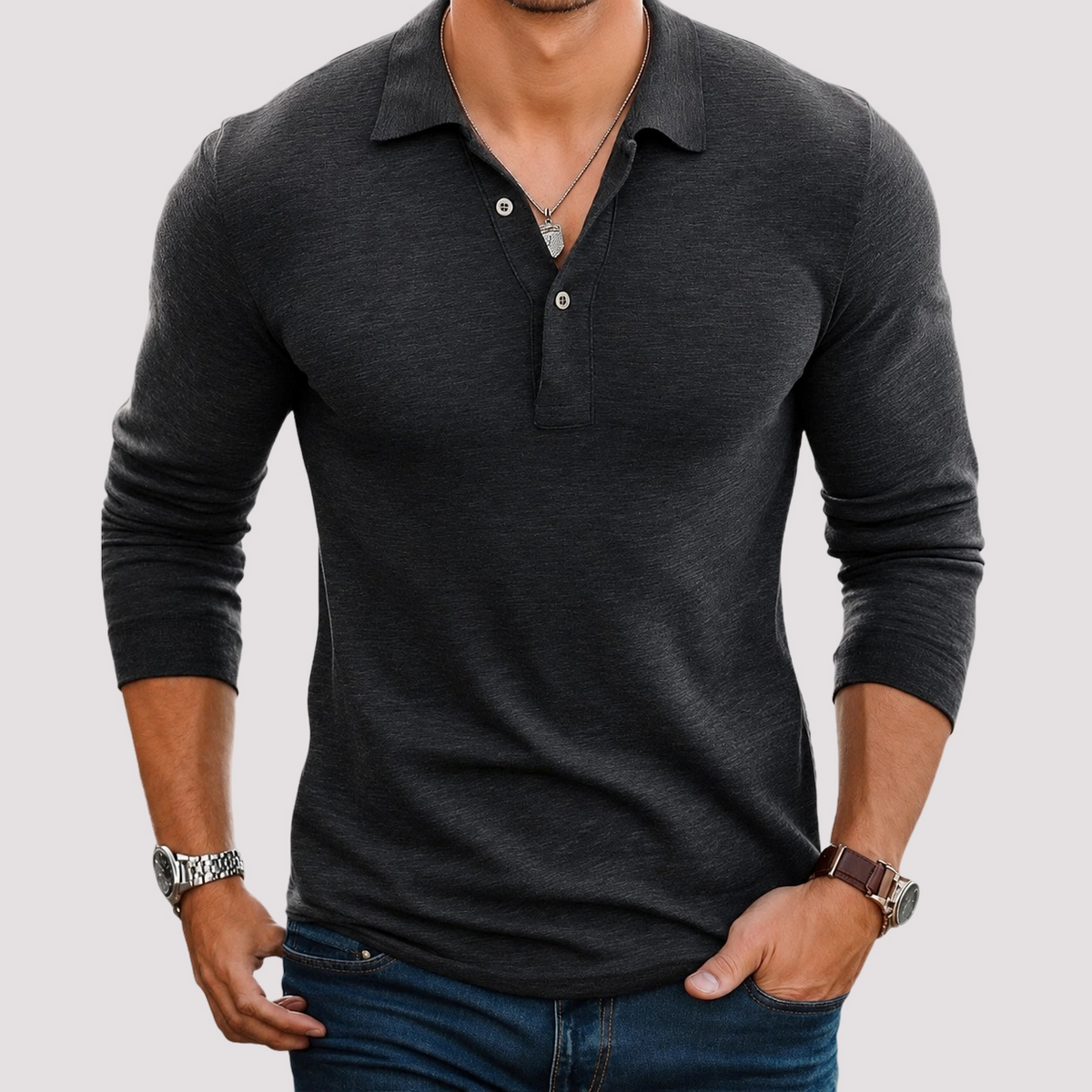 Jack - Komfortables Langarm-Poloshirt