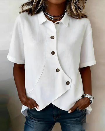 Mia - Bluse mit schräger Knopfleiste
