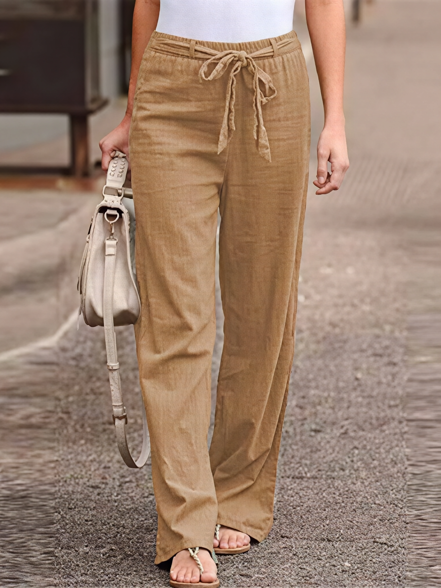 Lauren - Damen Hose mit Bindegürtel
