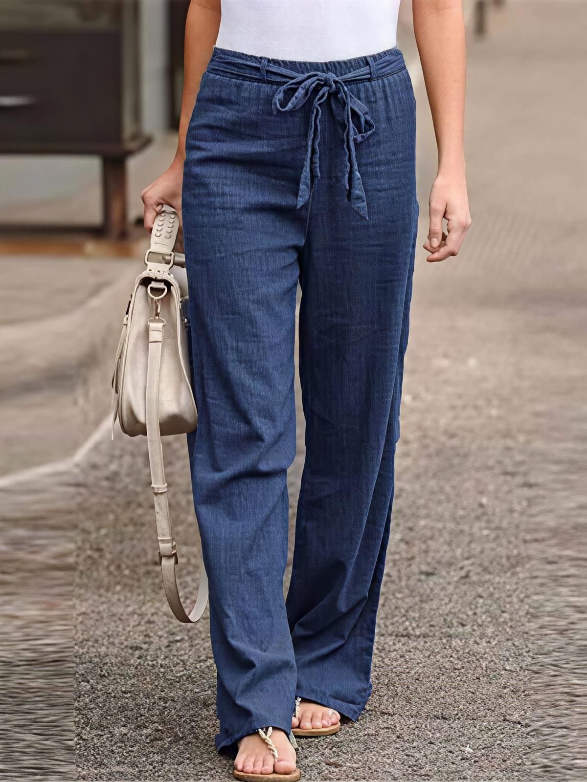 Lauren - Damen Hose mit Bindegürtel