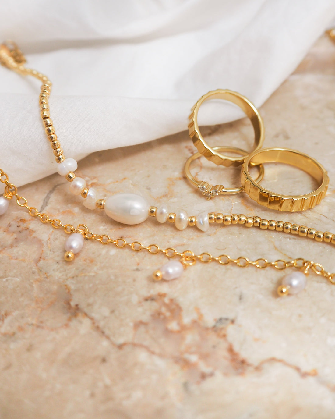 Goldene Süßwasser-Anklet