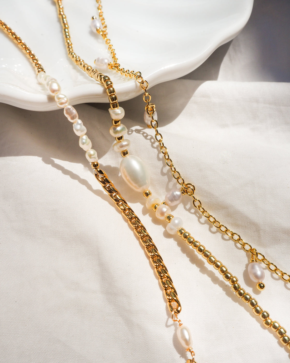 Goldene Süßwasser-Anklet
