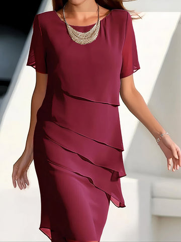 Bernadette Kleid - Elegantes Damen Chiffonkleid