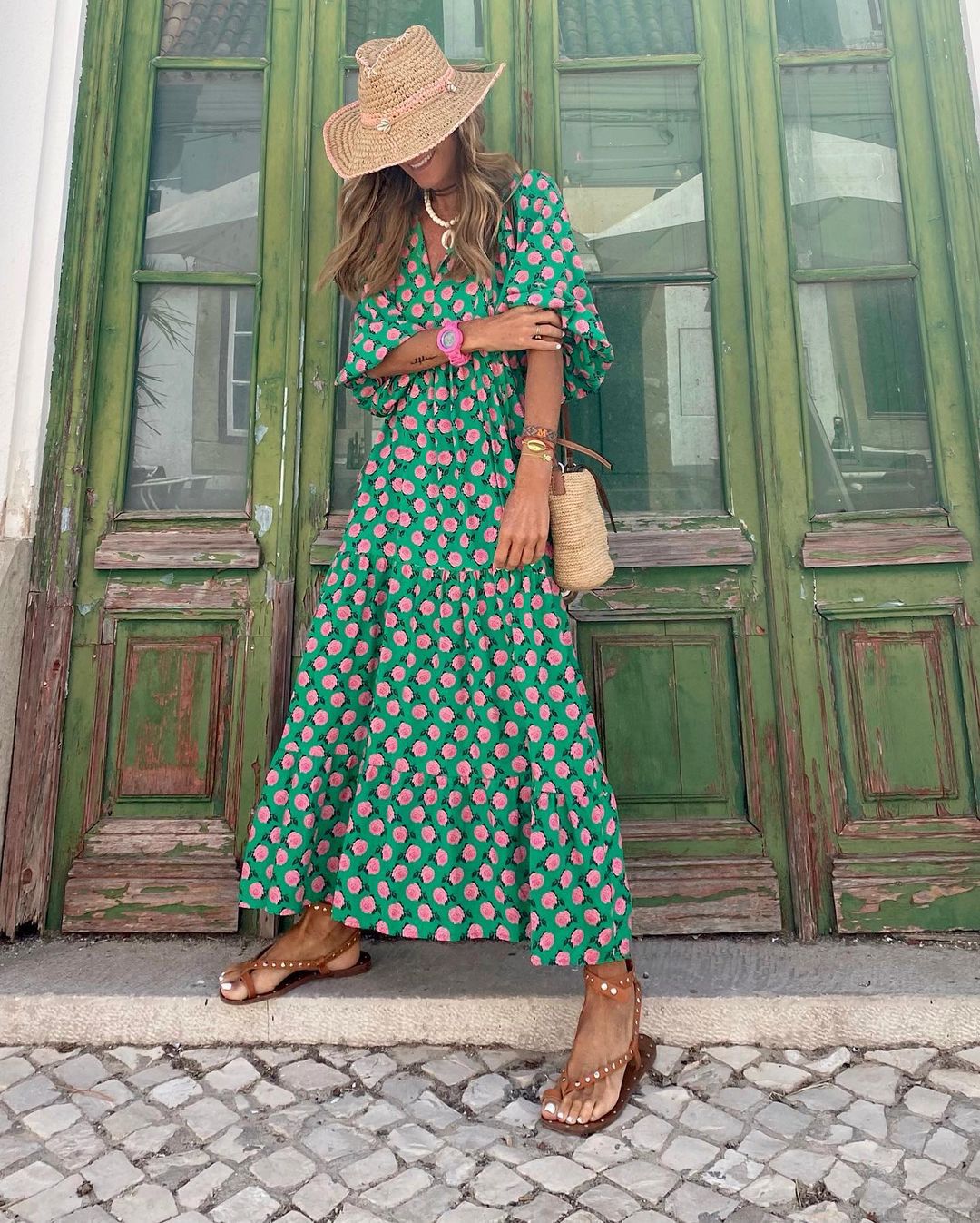 Viola - Maxikleid mit Allover-Muster