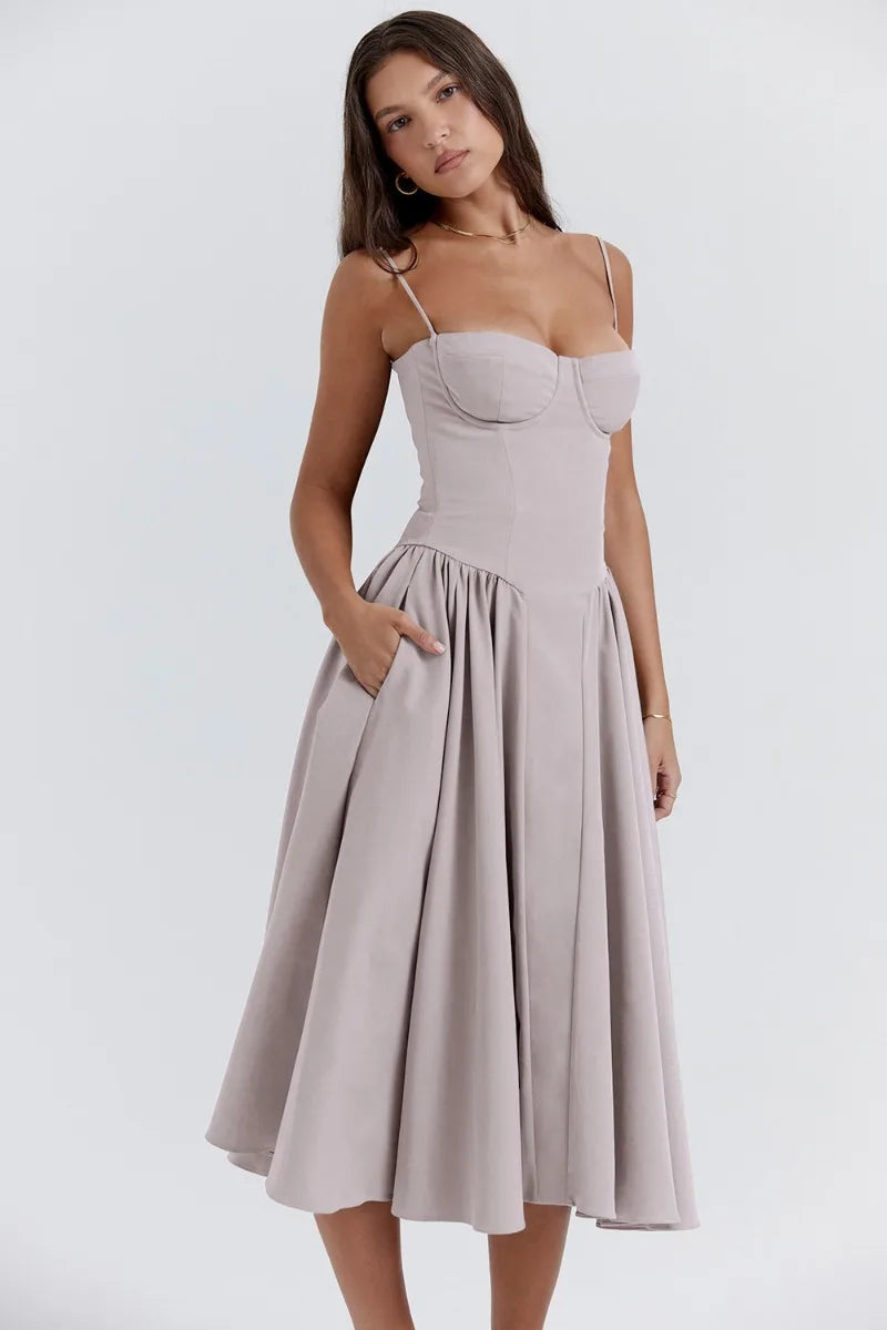 Damen Midikleid – Elegantes figurbetontes Kleid für Party, Hochzeit & Abend