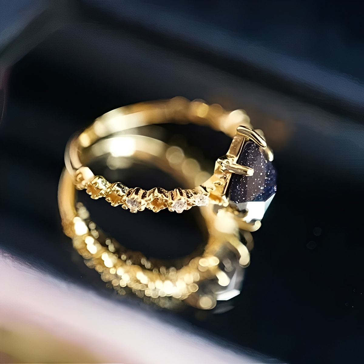 Nerisa – Ring aus dunkler Obsidian