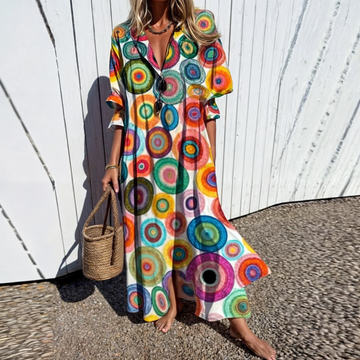 Noelia - Maxikleid mit Kreismuster