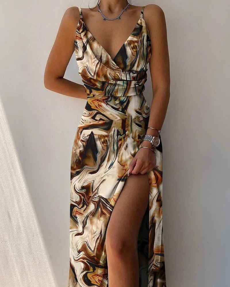 Vivory - Elegantes Satin Maxikleid