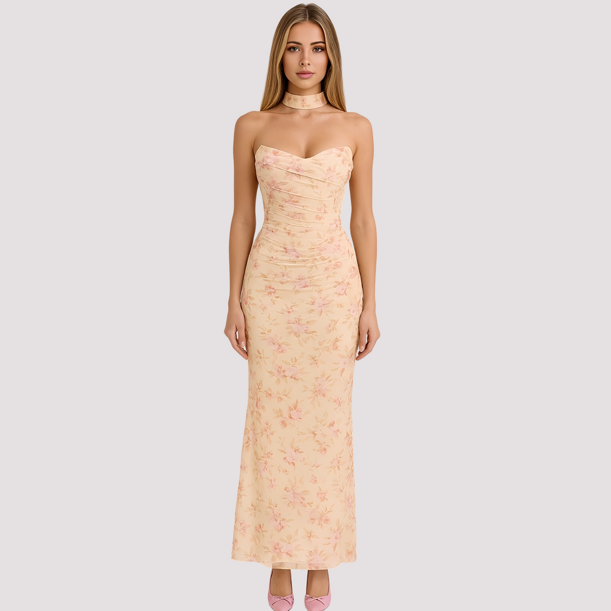 Antonia - Elegantes Choker-Kleid in schmaler Passform