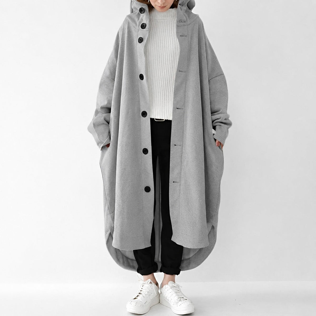 Jennica - Damen-Trenchcoat, lang und locker geschnitten