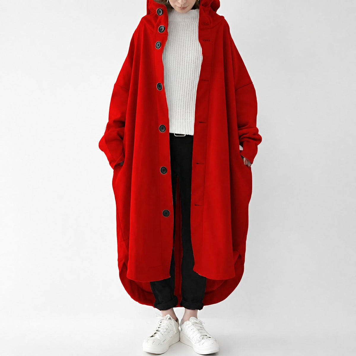 Jennica - Damen-Trenchcoat, lang und locker geschnitten