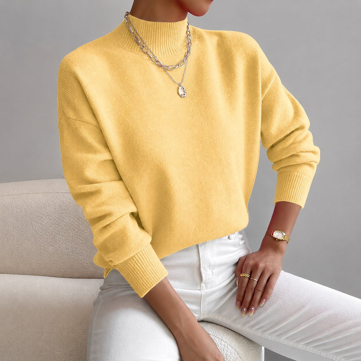 Roxana - Eleganter Damenpullover mit geschmackvollem Kragen