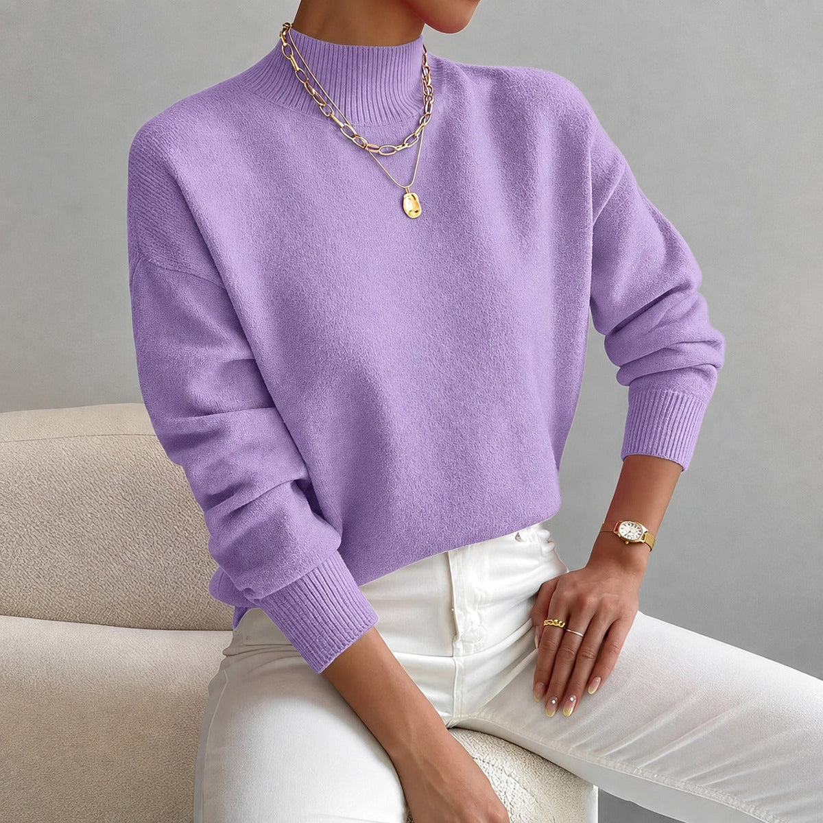 Roxana - Eleganter Damenpullover mit geschmackvollem Kragen