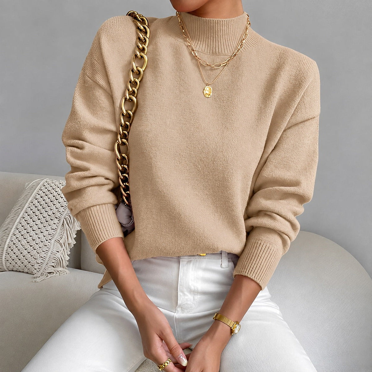 Roxana - Eleganter Damenpullover mit geschmackvollem Kragen