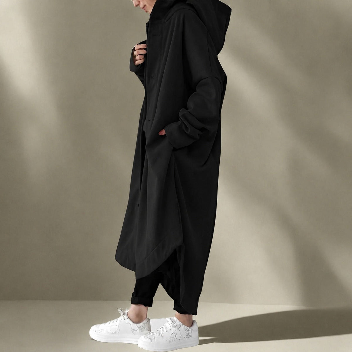 Jennica - Damen-Trenchcoat, lang und locker geschnitten