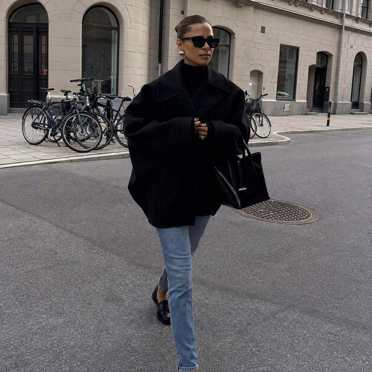 Elena - Locker geschnittene Jacke im doppelreihigen Stil