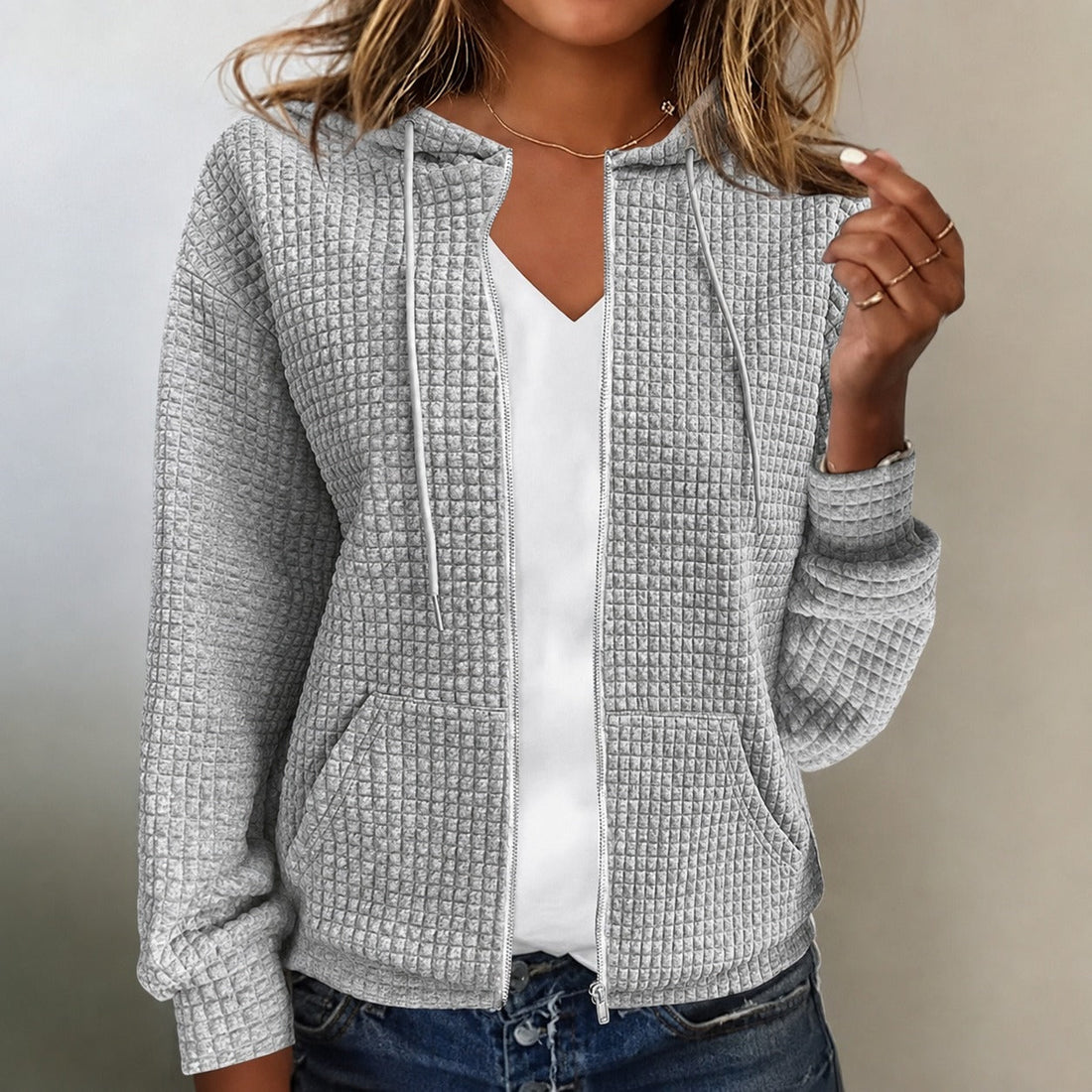 Kristel - Jacke mit wabenartigem Muster