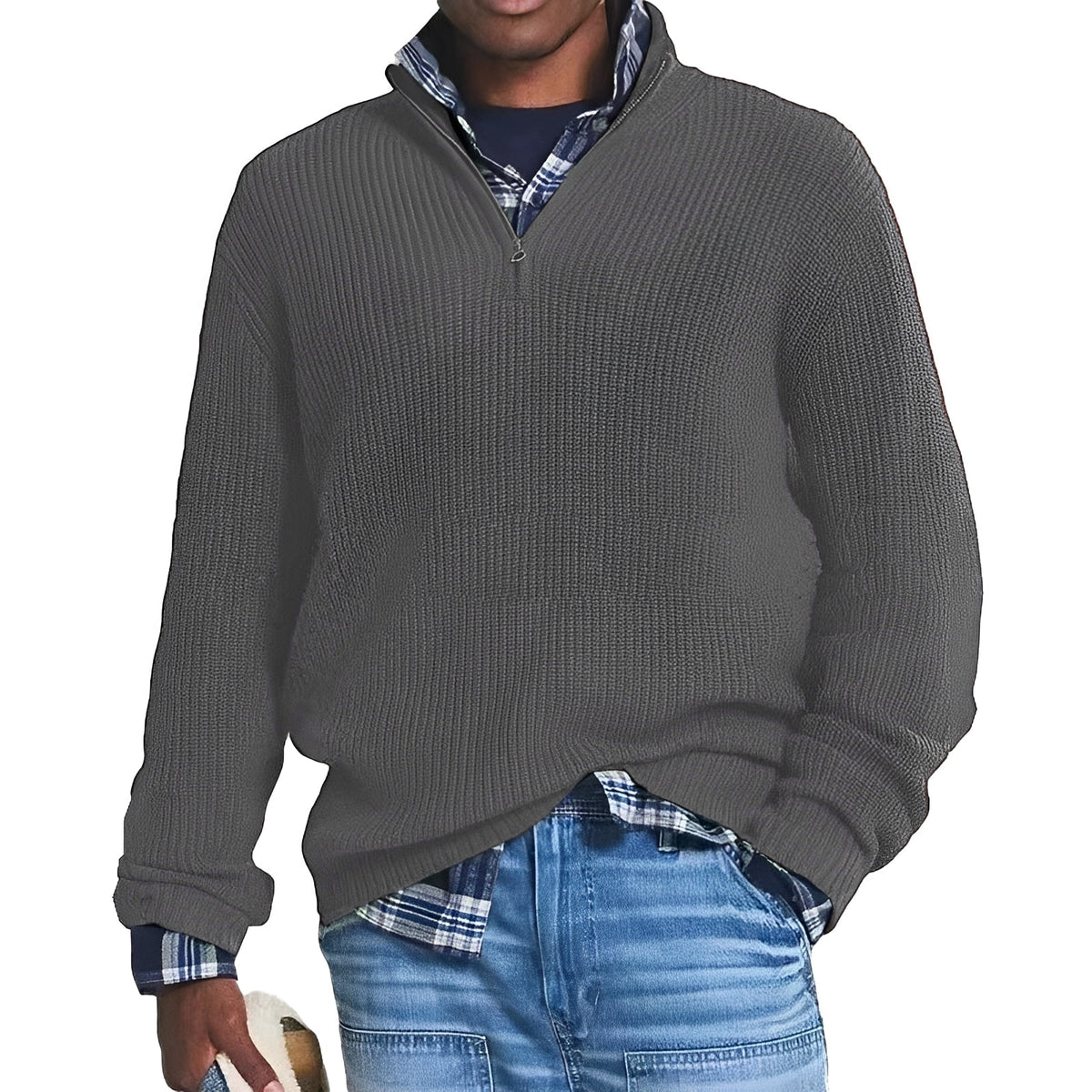 Charlton - Herrenpullover mit Zipper für zusätzliche Wärme