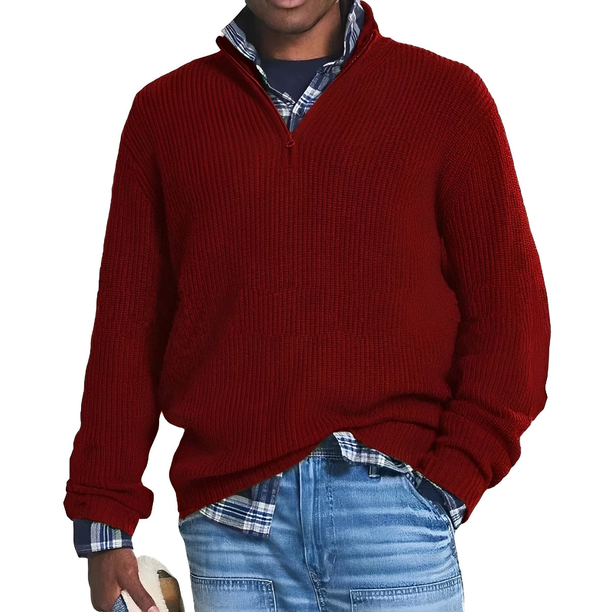 Charlton - Herrenpullover mit Zipper für zusätzliche Wärme
