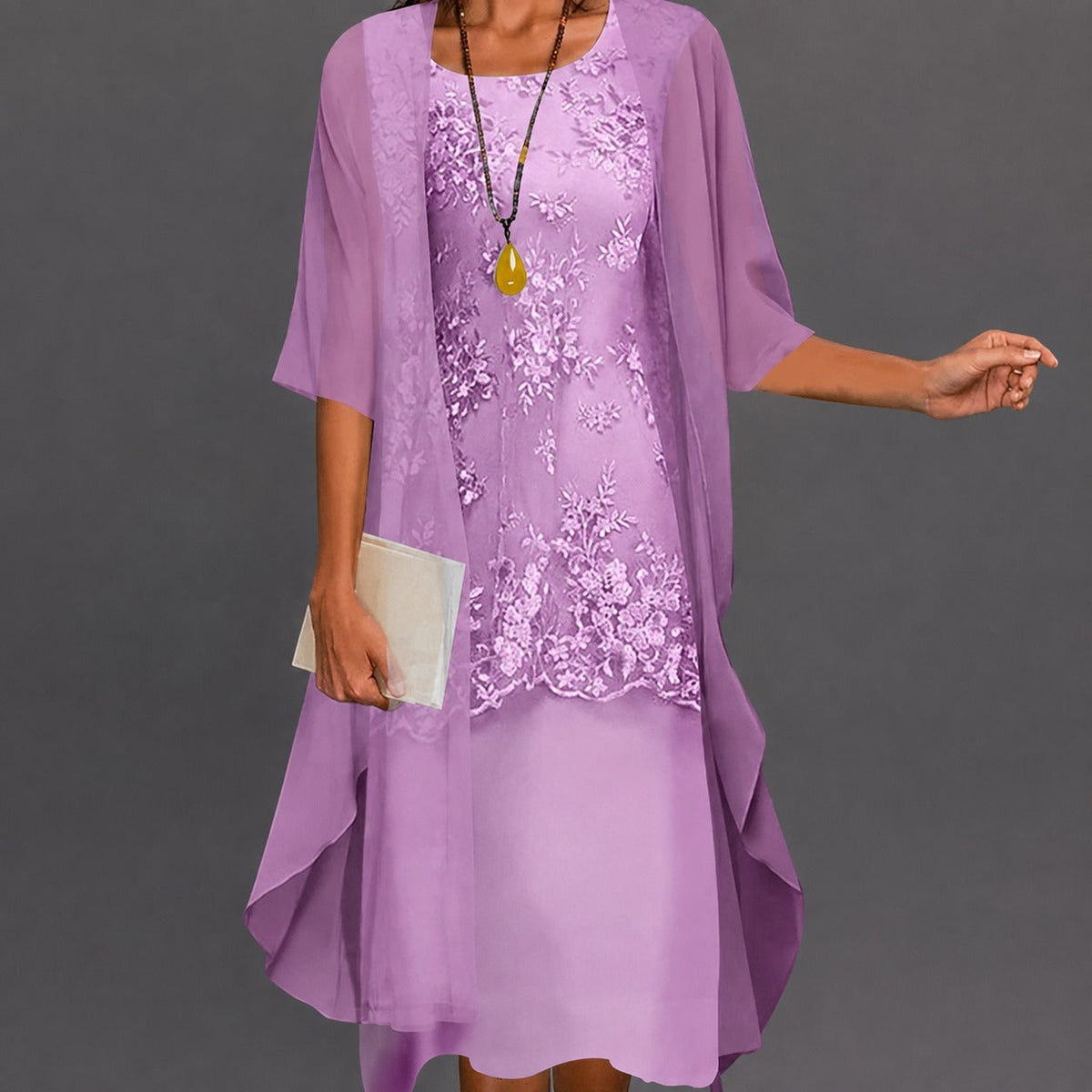 Damenkleid – Stilvolles, locker sitzendes knielanges Kleid für Urlaub, Geschenke und Alltag