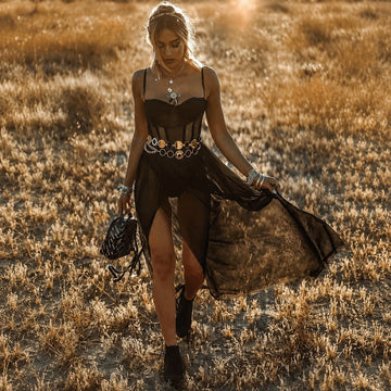 Damen Retro Boho Kleid – Luftiges Outfit für Sommer, Urlaub und besondere Anlässe