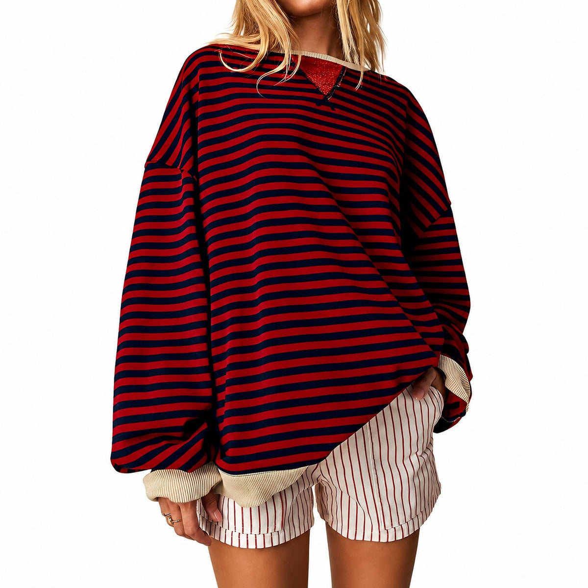 Judith - Bequemer Damenpullover mit Streifen
