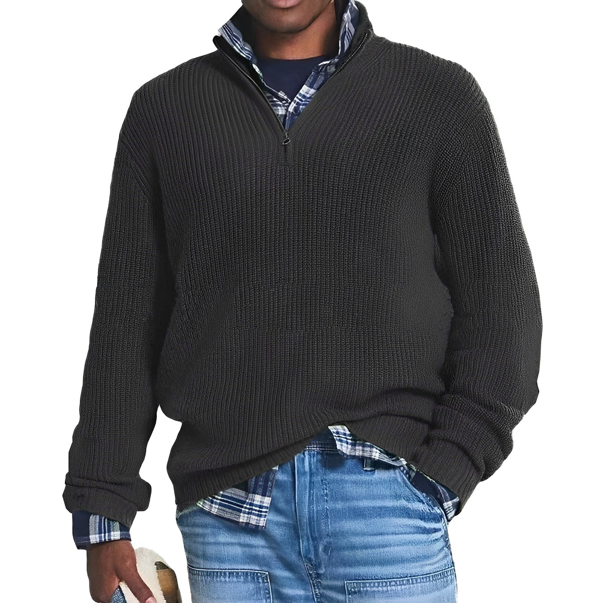 Charlton - Herrenpullover mit Zipper für zusätzliche Wärme