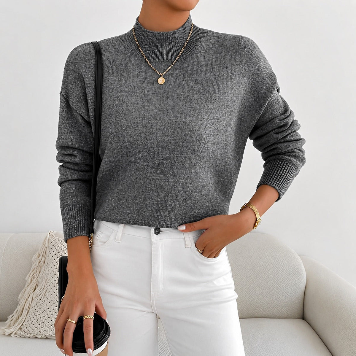 Roxana - Eleganter Damenpullover mit geschmackvollem Kragen
