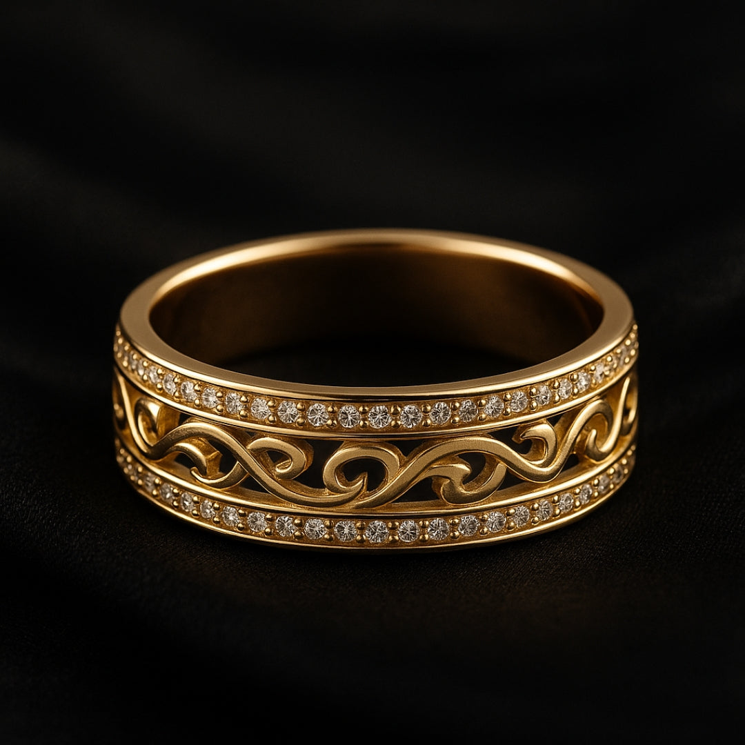 Jevy – Breiter goldener Ring mit Löchern