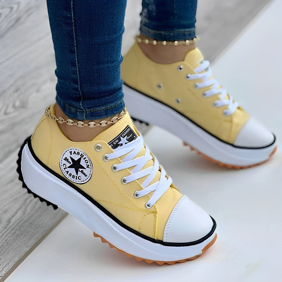 Leinenschuhe - Modische Damen Sneakers