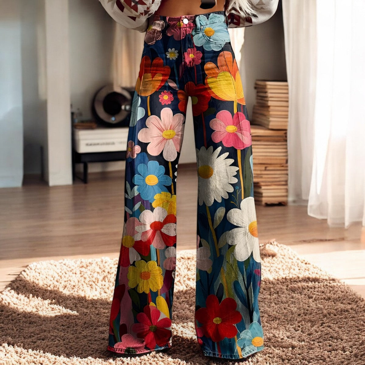 Hannah - Schlaghose mit Blumenmuster