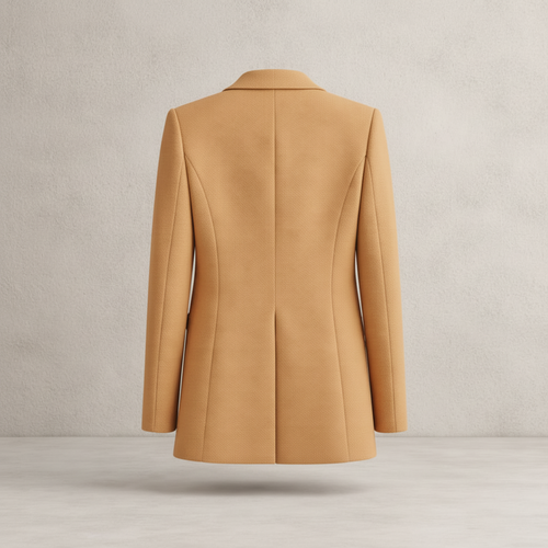 Beigefarbener langer Blazer