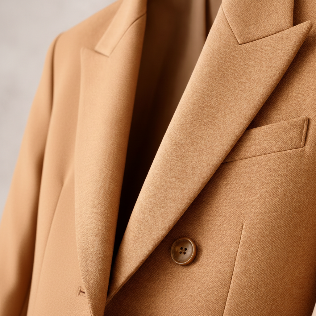 Beigefarbener langer Blazer