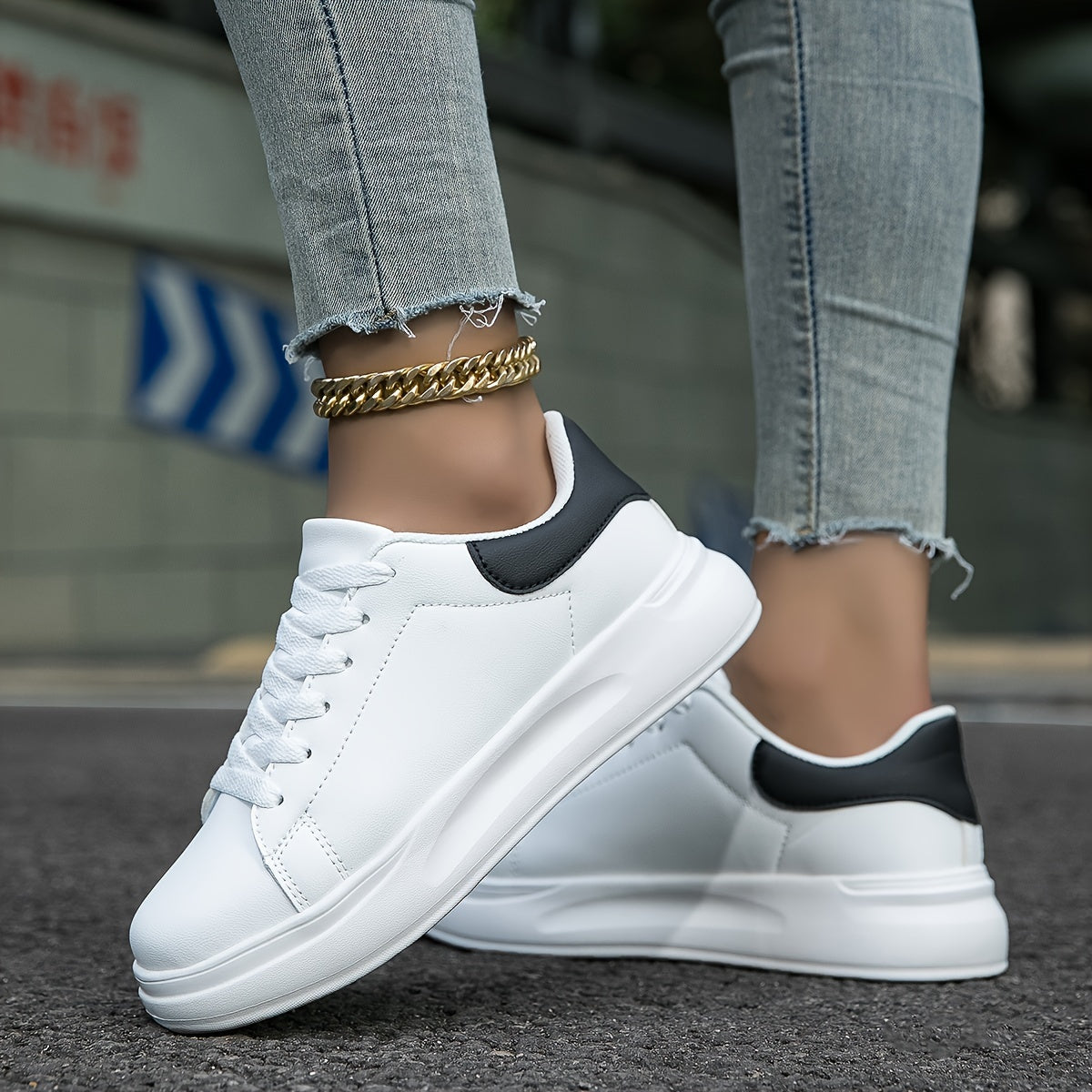 Layla - Weiße Freizeitschuhe für Damen