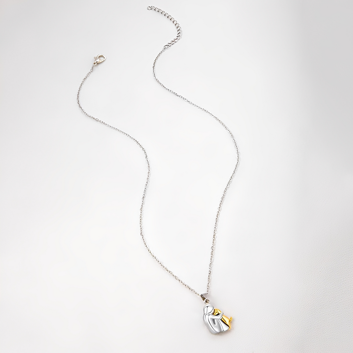 Neko – Halsband mit Anhänger von Hund und Besitzer in Umarmung