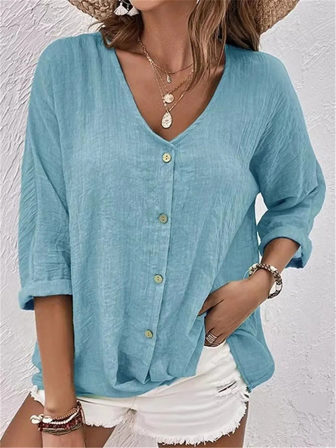Fayo - Freizeitbluse mit Knopfleiste