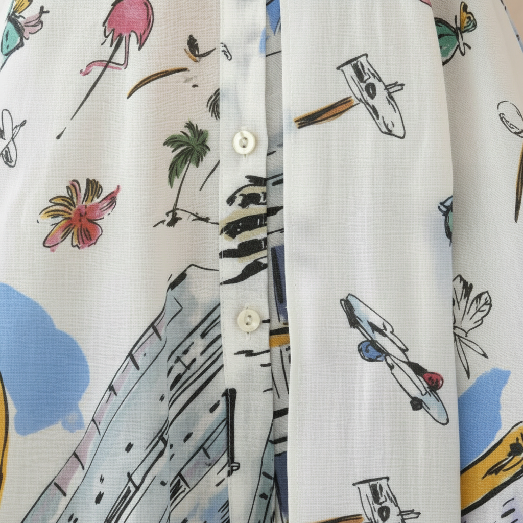 Bedrucktes Midi-Hemdkleid