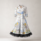 Bedrucktes Midi-Hemdkleid