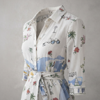 Bedrucktes Midi-Hemdkleid