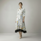 Bedrucktes Midi-Hemdkleid