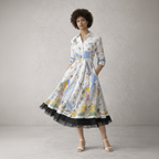 Bedrucktes Midi-Hemdkleid