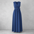 Ärmelloses Wickel-Maxikleid