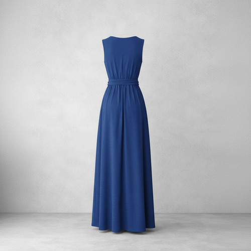 Ärmelloses Wickel-Maxikleid