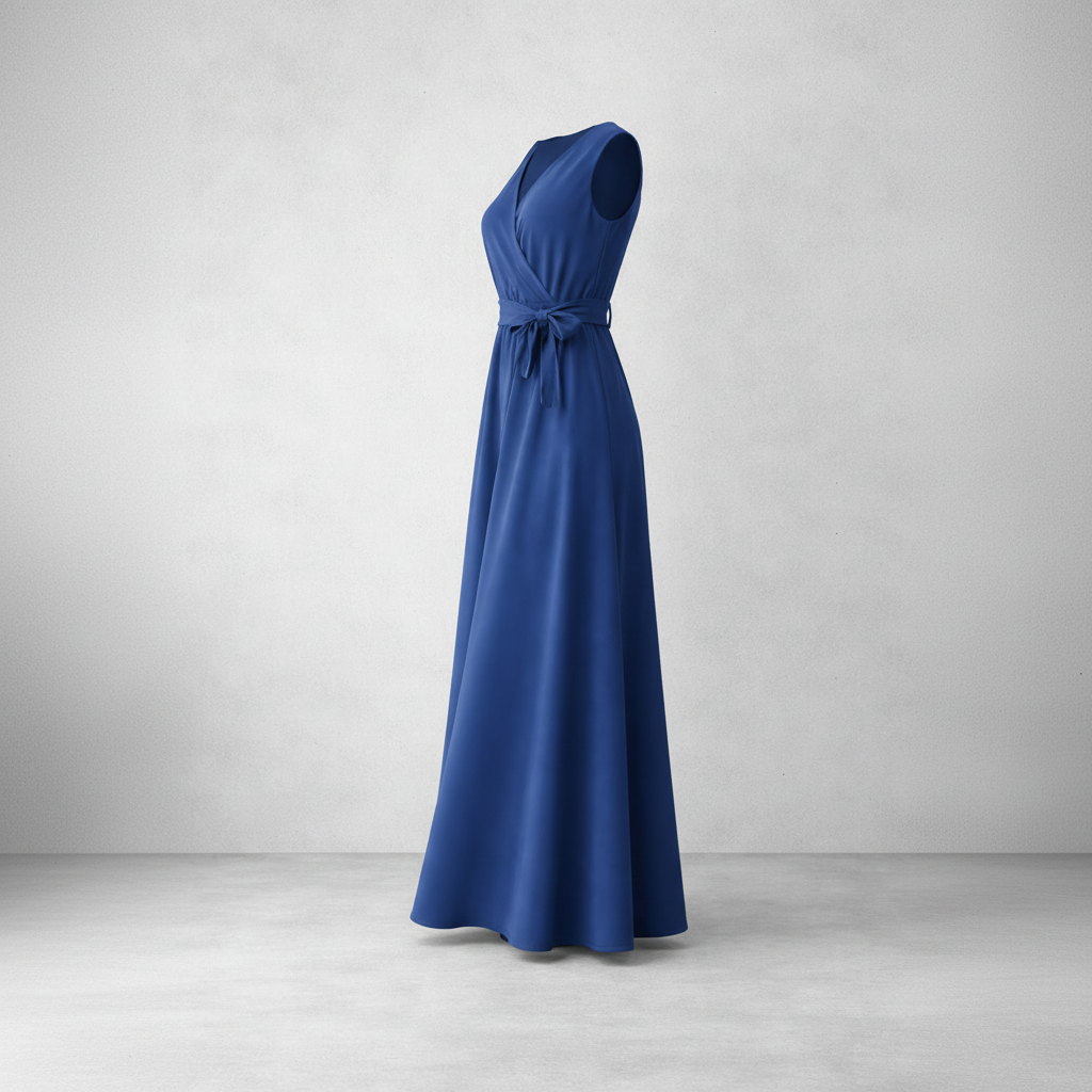 Ärmelloses Wickel-Maxikleid