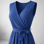 Ärmelloses Wickel-Maxikleid